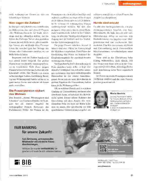Vorschauseite 2: Stuttgart reagiert auf Bedürfnisse wohnungsloser Frauen