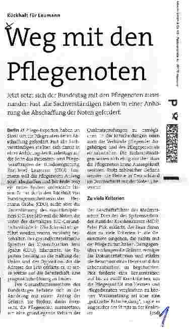 Vorschauseite 1: Weg mit den Pflegenoten