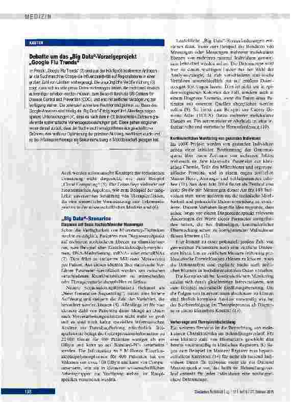 Vorschauseite 2: Big Data in der wissenschaftlichen Medizin - eine biostatistische Perspektive