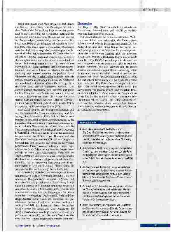 Vorschauseite 5: Big Data in der wissenschaftlichen Medizin - eine biostatistische Perspektive