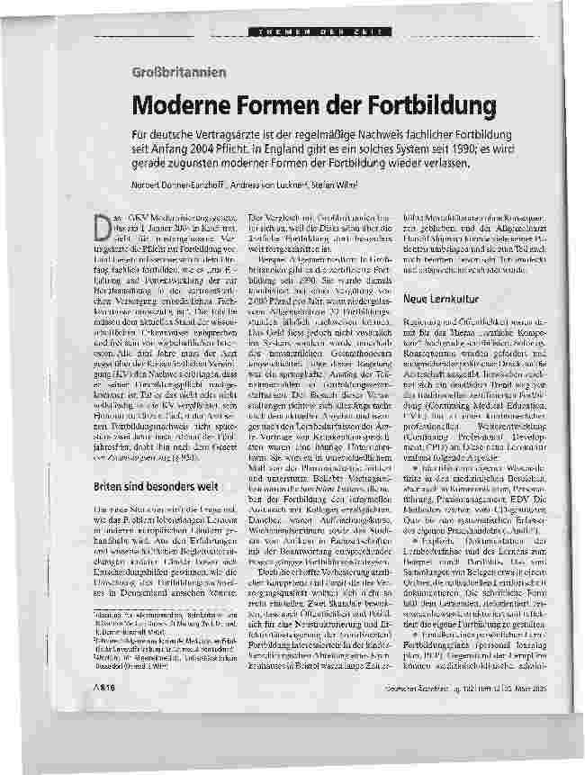 Vorschauseite 1: Moderne Formen der Fortbildung - Großbritannien