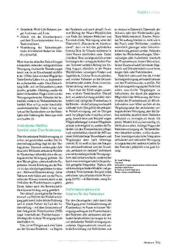 Vorschauseite 2: Ambulantisierung: Comeback der Polikliniken
