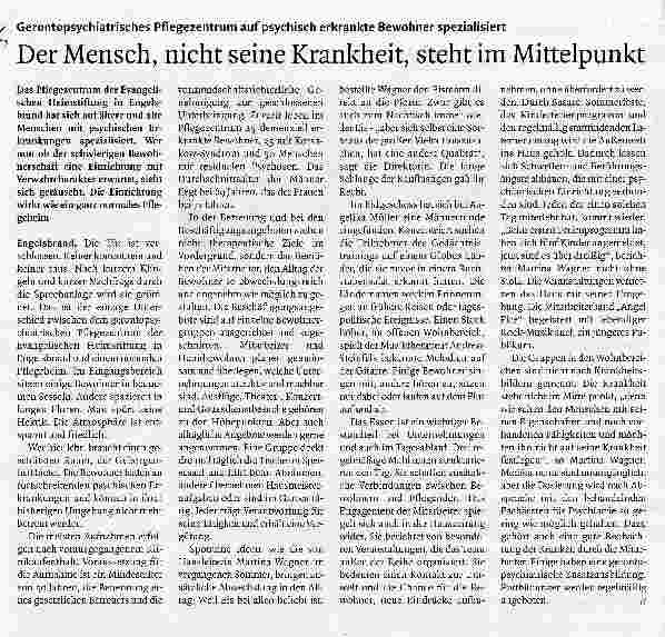 Vorschauseite 1: Der Mensch, nicht seine Krankheit, steht im Mittelpunkt