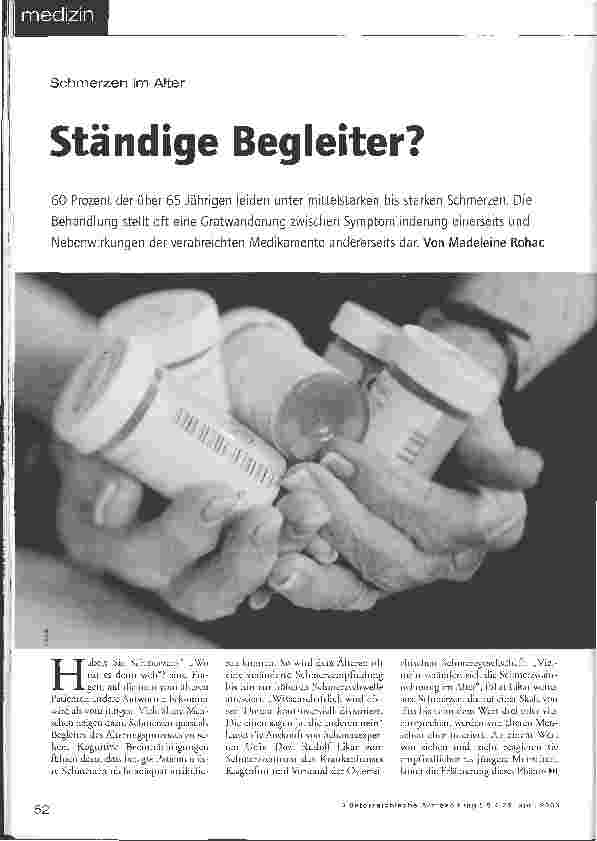 Vorschauseite 1: Schmerzen im Alter - Ständige Begleiter?