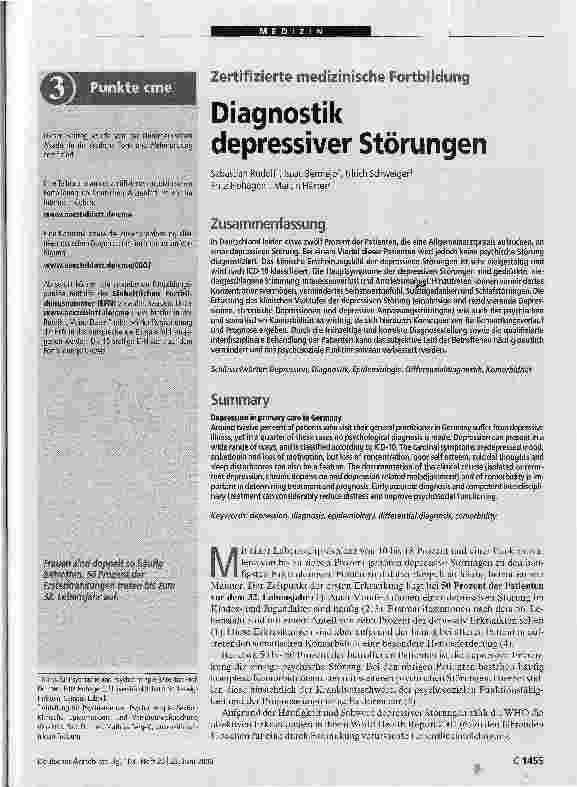 Vorschauseite 1: Diagnostik depressiver Störungen