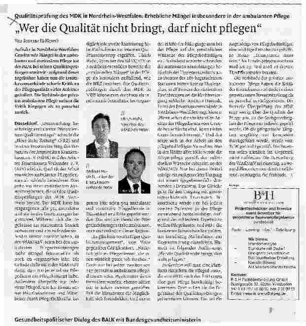 Vorschauseite 1: Wer die Qualität nicht bringt, darf nicht pflegen