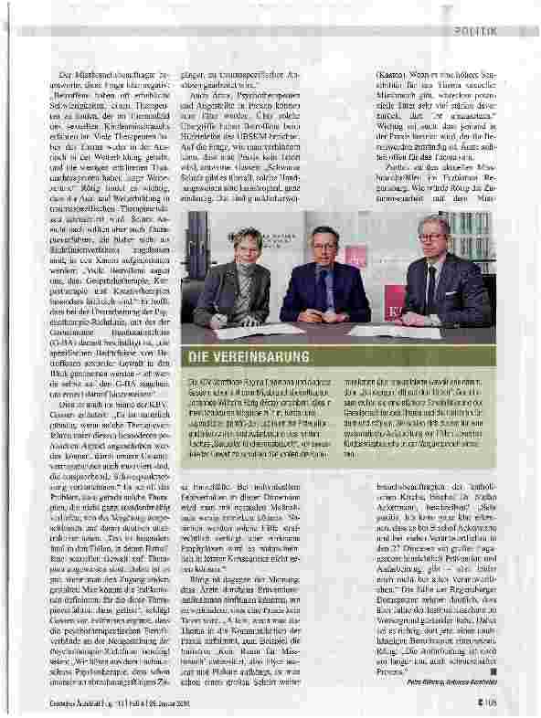 Vorschauseite 3: Ärzte und Psychotherapeuten bewegen sich oftmals in einer Grauzone
