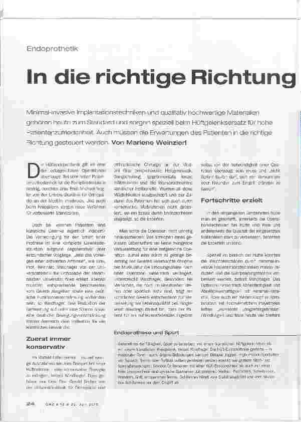 Vorschauseite 1: ln die richtige Richtung gelenkt
