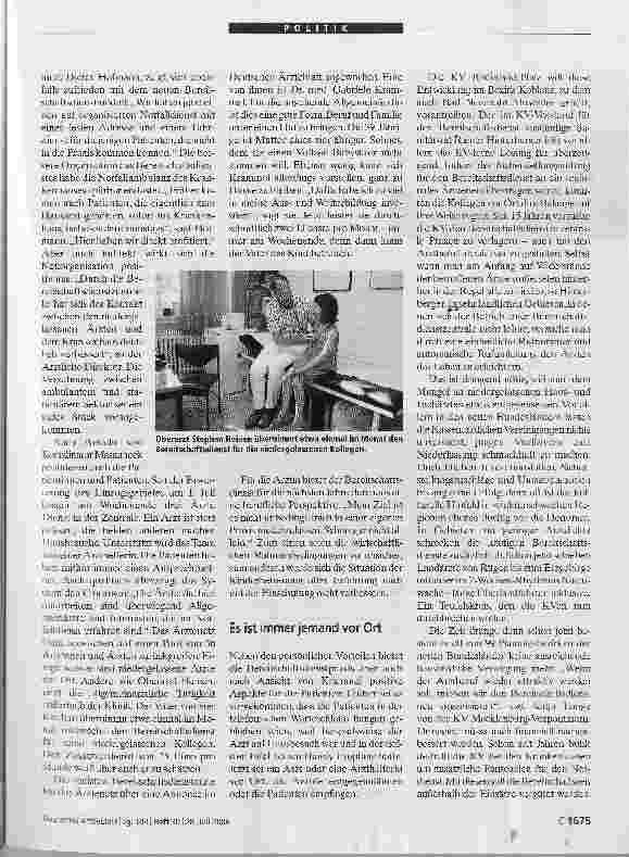 Vorschauseite 2: Kassenärztlicher Bereitschaftsdienst - Die erkaufte Freiheit