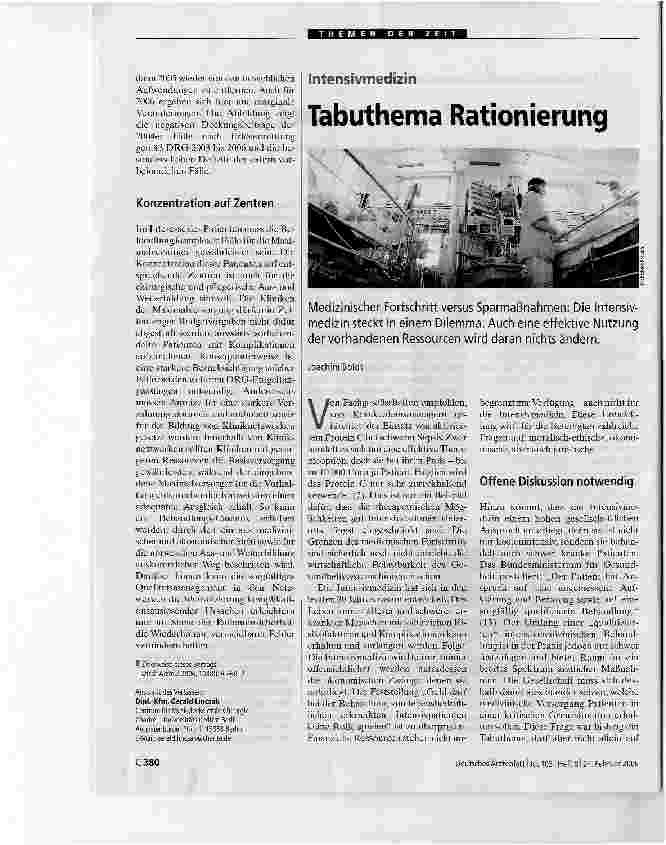 Vorschauseite 2: Einen Schritt vor und zwei zurückDie Vergütung postoperativer Infekte in der Maximalversorgung reicht nicht aus.