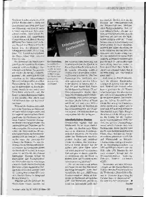 Vorschauseite 2: EXZELLENZWETTBEWERB - And the winner is... die Wissenschaft
