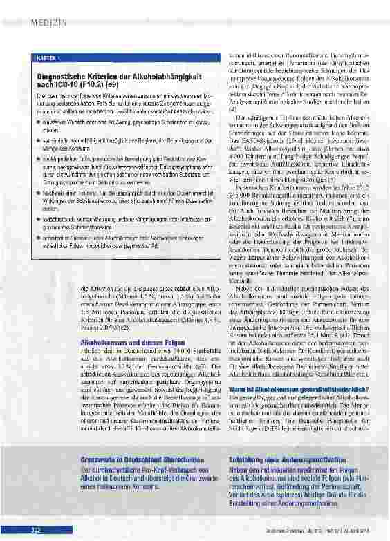 Vorschauseite 2: Abhängigkeit und schädlicher Gebrauch von Alkohol