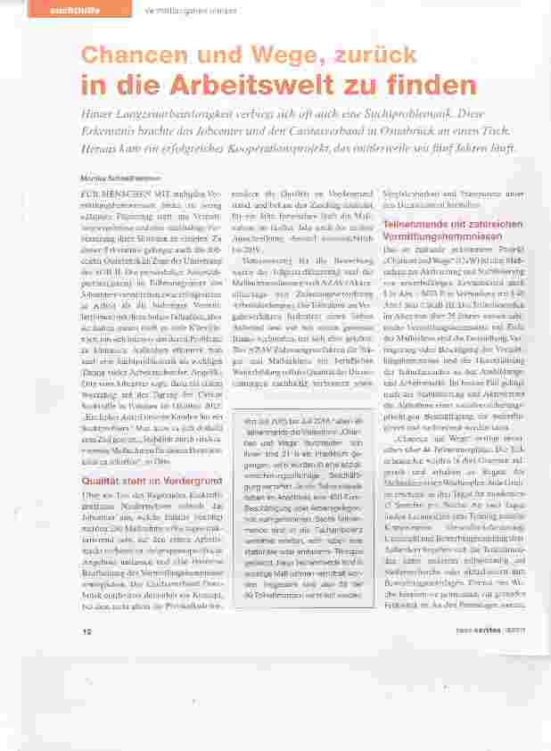 Vorschauseite 1: Chancen und Wege, zurück in die Arbeitswelt zu finden