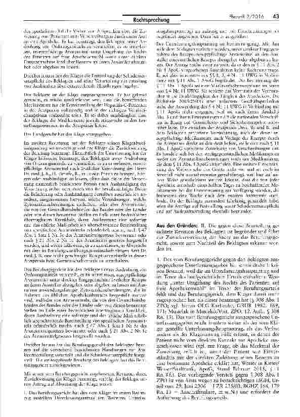 Vorschauseite 2: Auch bei in der Arztpraxis angewendeten Arzneimitteln gilt das Zuweisungsverbot zwischen Apotheker und Arzt