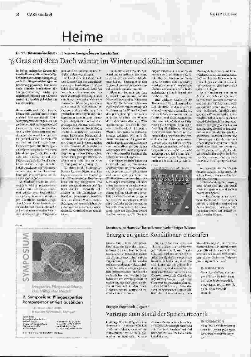 Vorschauseite 1: Gras auf dem Dach wärmt im Winter und kühlt im Sommer