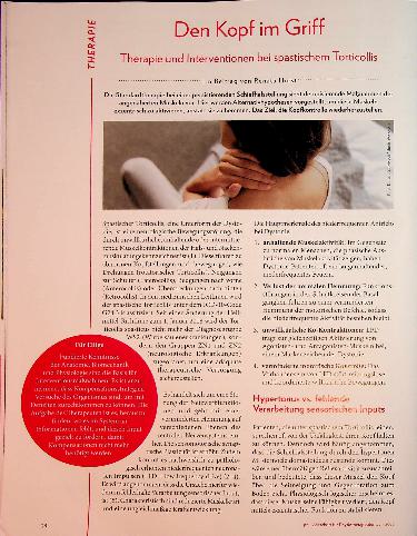 Vorschauseite 1: Den Kopf im Griff Therapie und Interventionen bei spastischem Torticollis