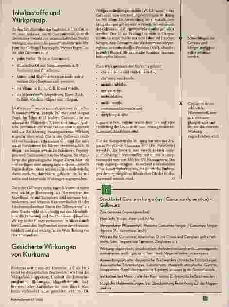 Vorschauseite 2: Die Gelbwurz - Curcuma longa L. Interessante Heilpflanze mit weitem Indikationsgebiet.
