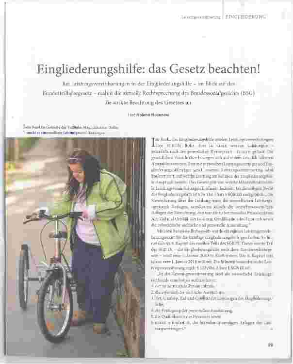 Vorschauseite 1: Eingliederungshilfe: das Gesetz beachten!