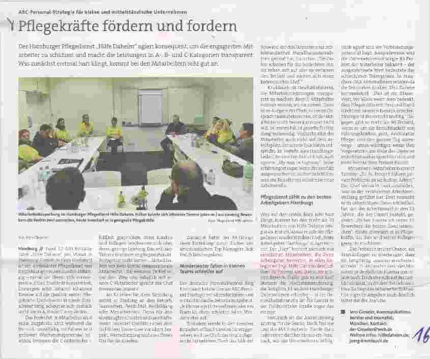 Vorschauseite 1: Pflegekräfte fördern und fordern