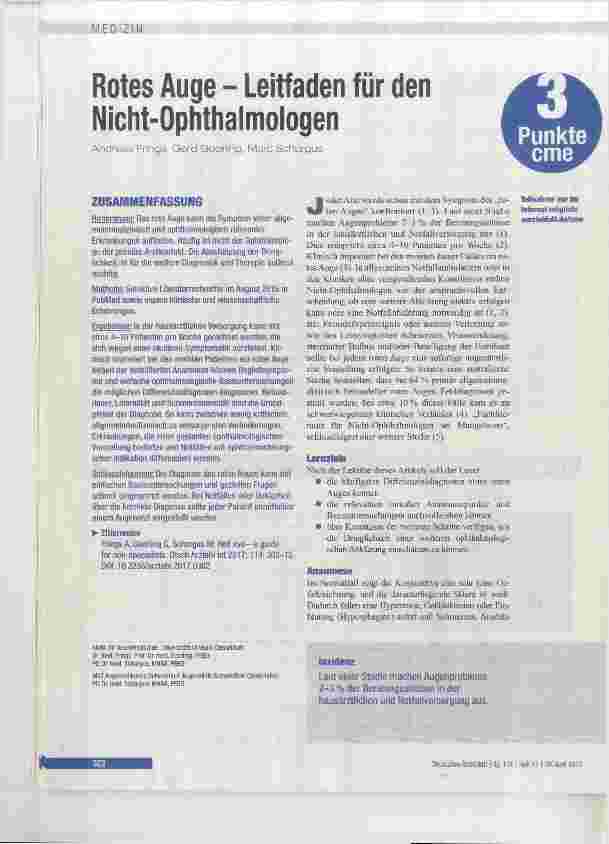 Vorschauseite 1: Rotes Auge Leitfaden für den Nicht-Ophthalmologen