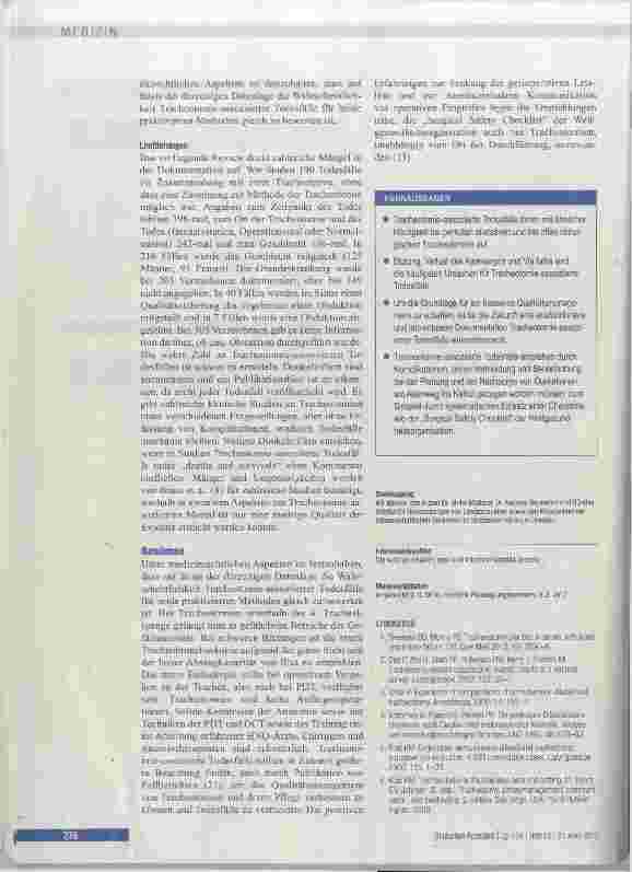 Vorschauseite 6: Tracheotomieassoziierte Todesfälle