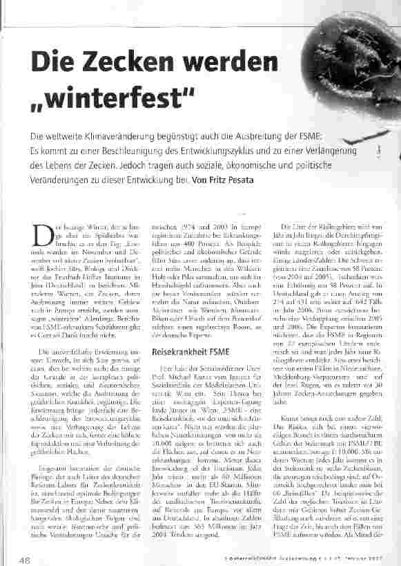 Vorschauseite 1: Die Zecken werden winterfest
