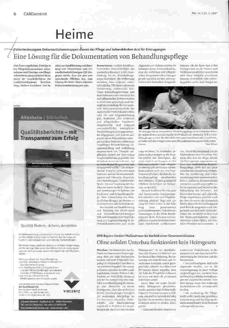 Vorschauseite 1: Eine Lösung für die Dokumentation von Behandlungspflege