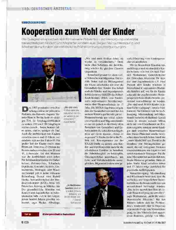 Vorschauseite 1: Kooperation zum Wohl der Kinder