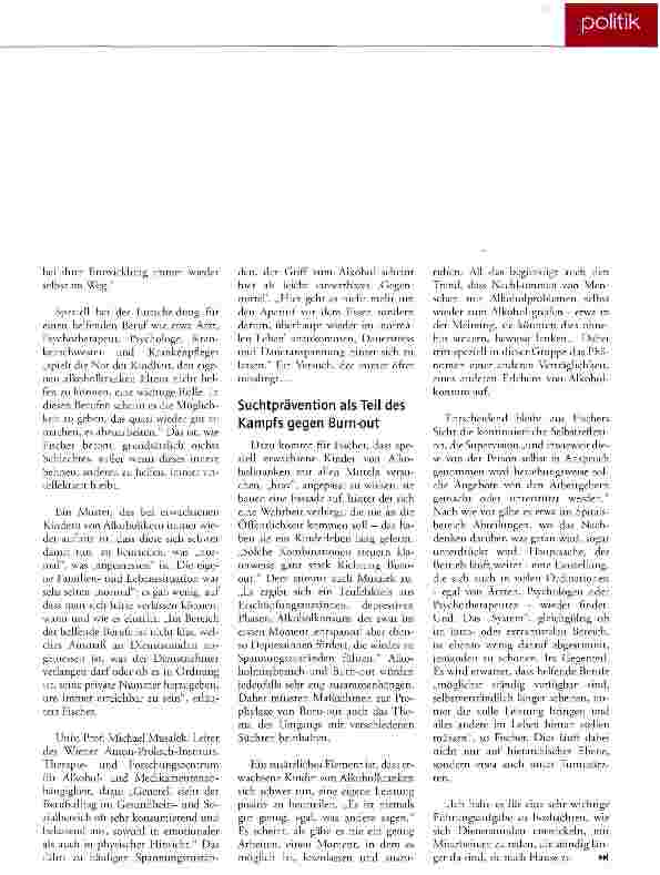 Vorschauseite 2: Alkoholsucht unter Ärzten - Innere Sehnsucht, anderen zu helfen