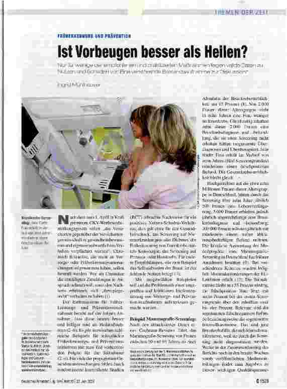 Vorschauseite 1: Ist Vorbeugen besser als Heilen?