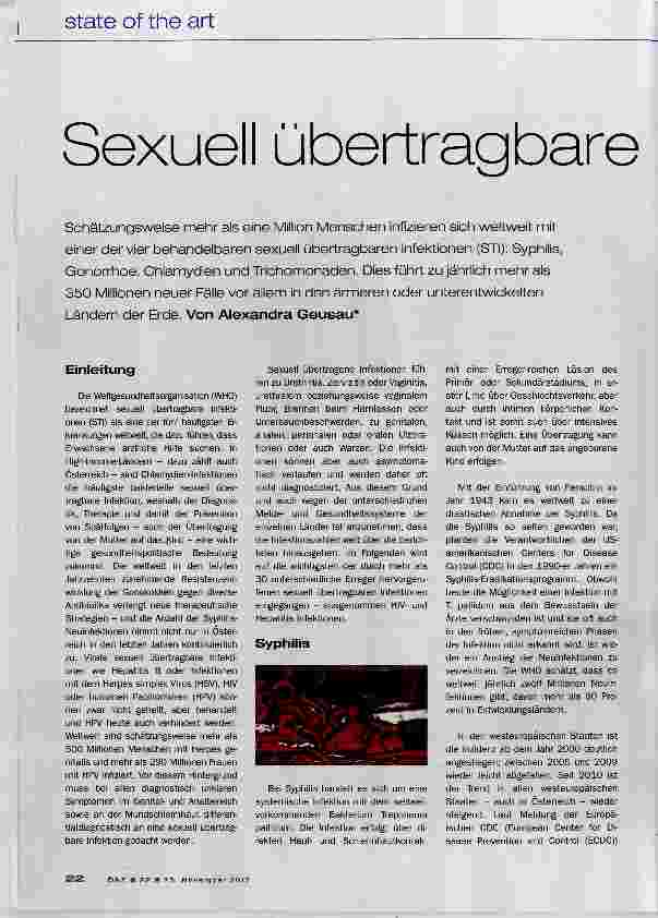 Vorschauseite 1: Sexuell übertragbare Infektionen