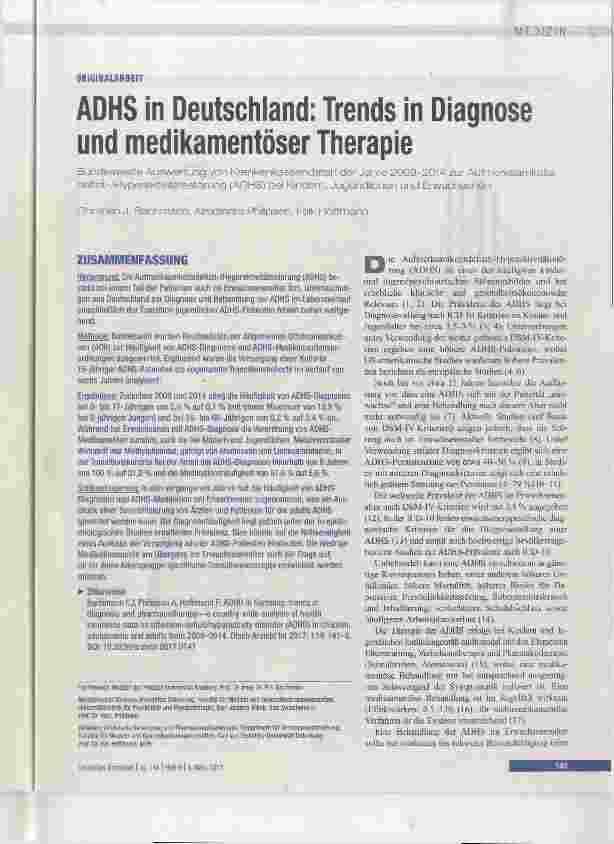 Vorschauseite 1: ADHS in Deutschland: Trends in Diagnose und medikamentöser Therapie