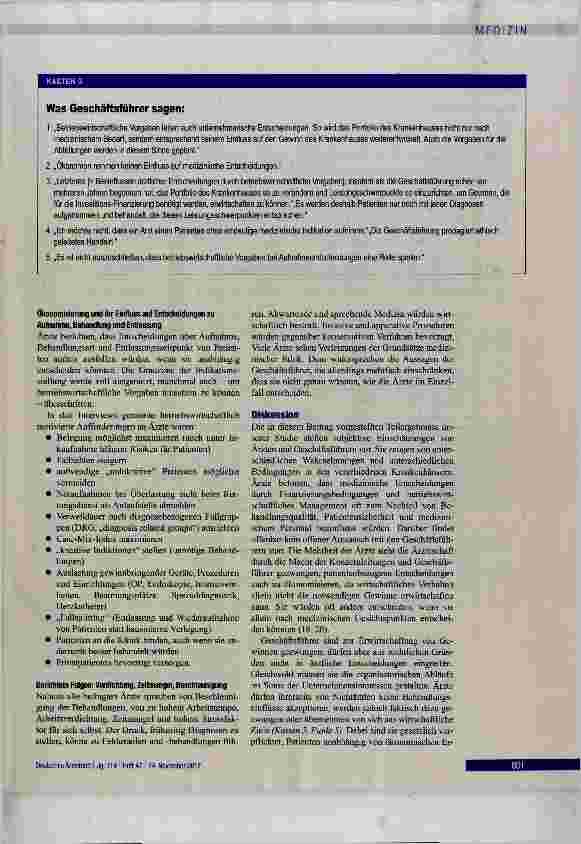 Vorschauseite 5: Ökonomisierung patientenbezogener Entscheidungen im Krankenhaus