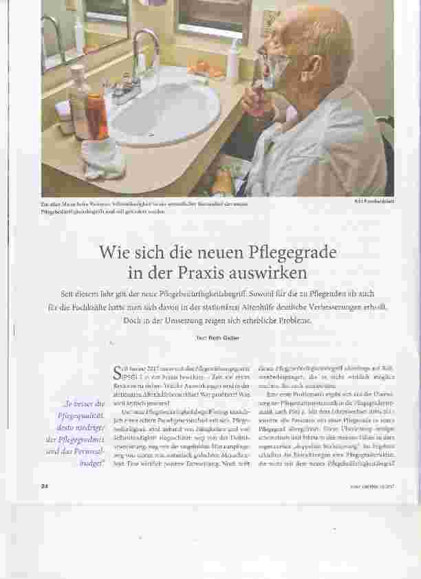 Vorschauseite 1: Wie sich die neuen Pflegegrade in der Praxis auswirken