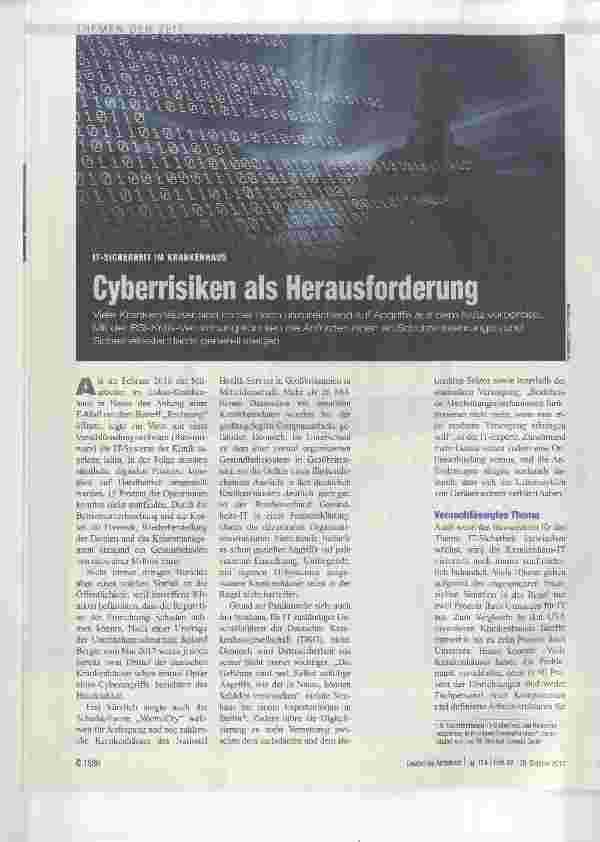 Vorschauseite 1: Cyberrisiken als Herausforderung
