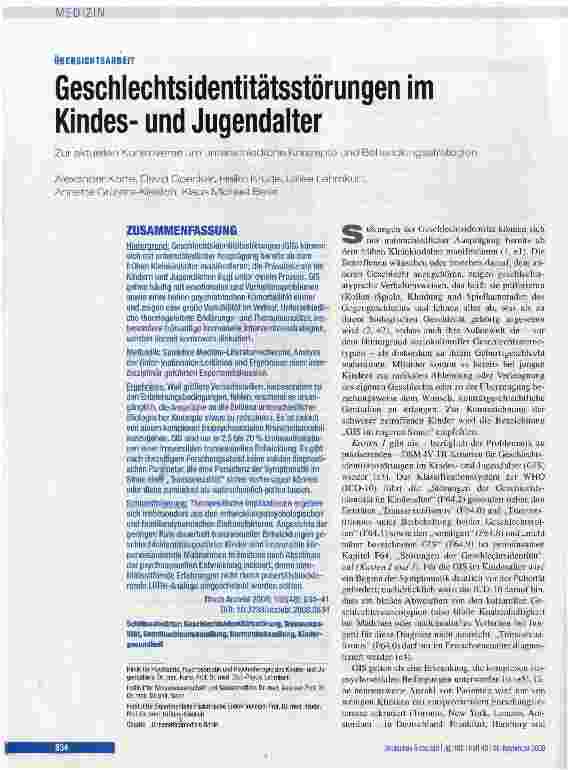 Vorschauseite 1: Geschlechtsidentitätsstörungen im Kindesund Jugendalter