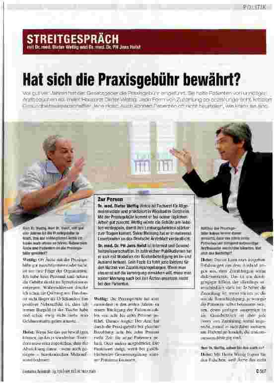 Vorschauseite 1: Hat sich die Praxisgebühr bewährt?