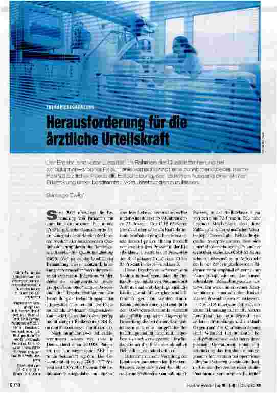 Vorschauseite 1: Herausforderung für die ärztliche Urteilskraft