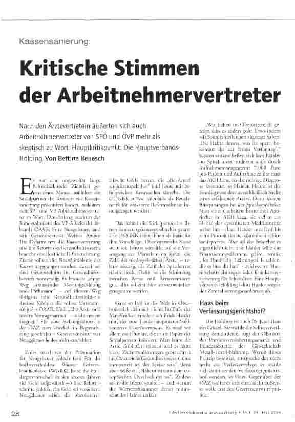Vorschauseite 1: Kritische Stimmen der Arbeitnehmervertreter