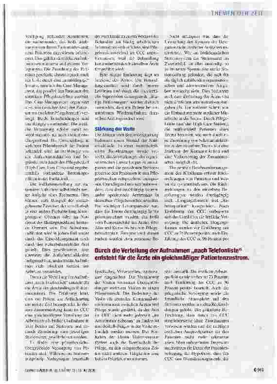 Vorschauseite 2: Abkehr vom Stationsarztmodell