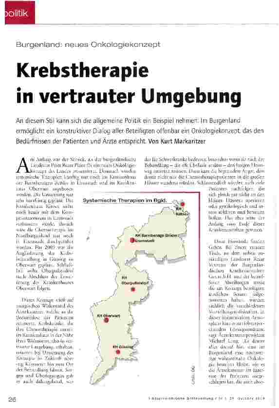 Vorschauseite 1: Krebstherapie in vertrauter Umgebung