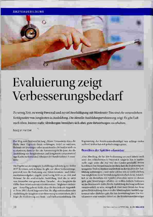Vorschauseite 1: Evaluierung zeigt Verbesserungsbedarf