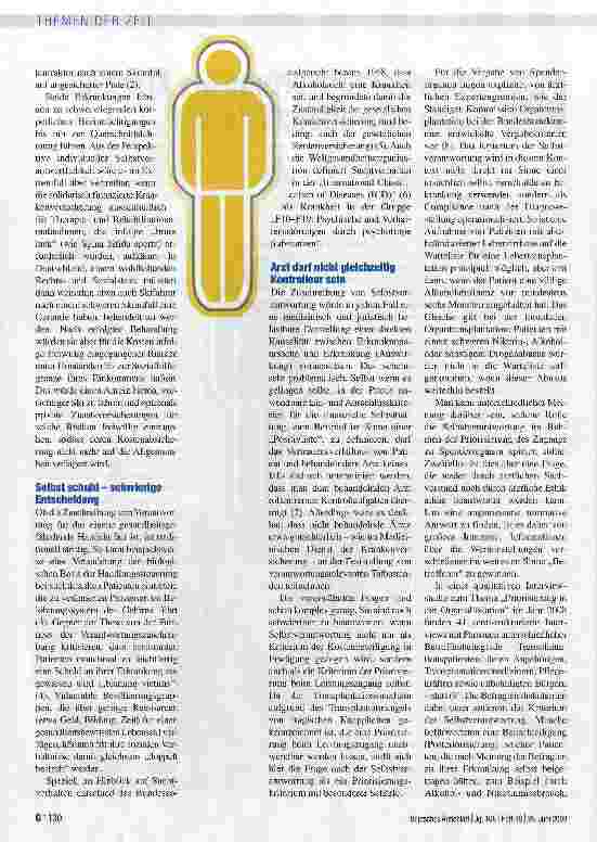 Vorschauseite 2: Selbstverantwortung als Kriterium kaum operationalisierbar