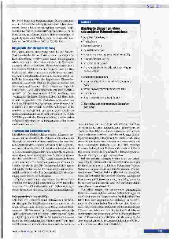 Vorschauseite 3: Therapie der sekundären Hämochromatose