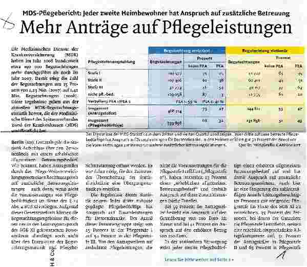 Vorschauseite 1: Mehr Anträge auf Pflegeleistungen