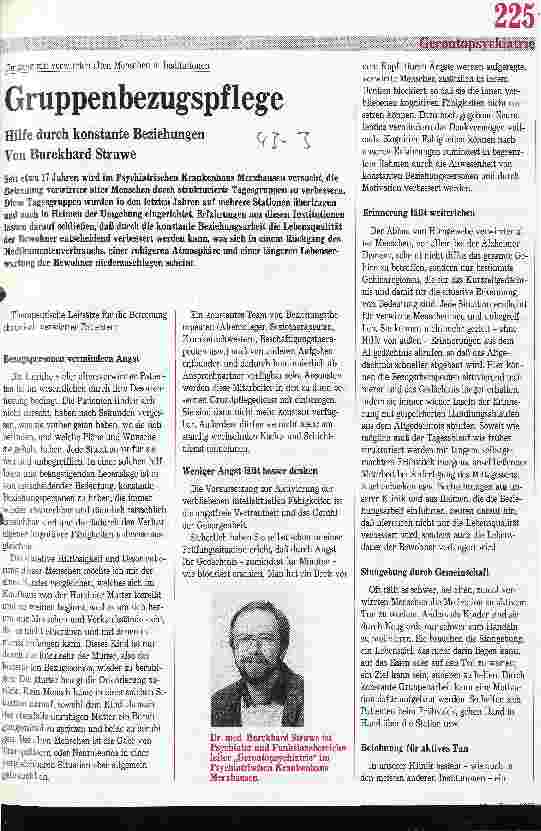 Vorschauseite 1: Umgang mit verwirrten alten Menschen in Institutionen Gruppenbezugspflege, Hilfe durch konstante Beziehungen