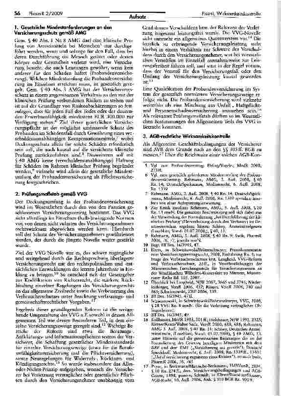 Vorschauseite 2: Die Wirksamkeitskontrolle von Allgemeinen Versicherungsbedingungen der Probandenversicherung nach der WG-Novelle
