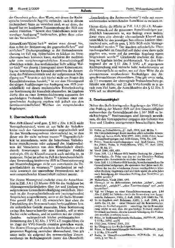Vorschauseite 4: Die Wirksamkeitskontrolle von Allgemeinen Versicherungsbedingungen der Probandenversicherung nach der WG-Novelle