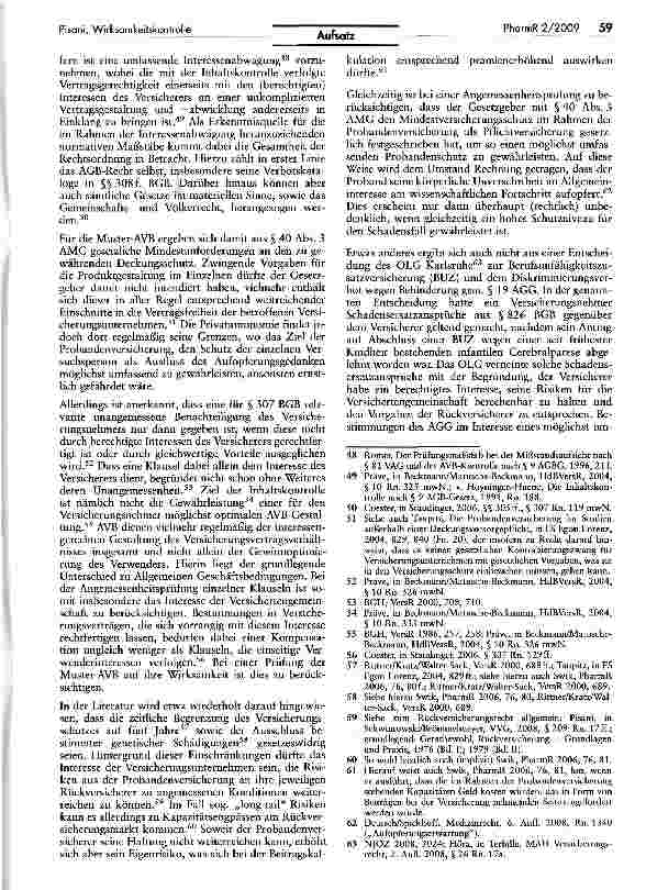 Vorschauseite 5: Die Wirksamkeitskontrolle von Allgemeinen Versicherungsbedingungen der Probandenversicherung nach der WG-Novelle