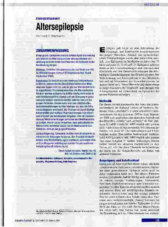 Vorschauseite 1: Altersepilepsie